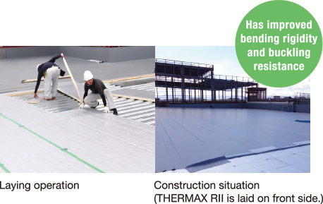 Photo:Laying operation of THERMAX RII and Construction Condition
