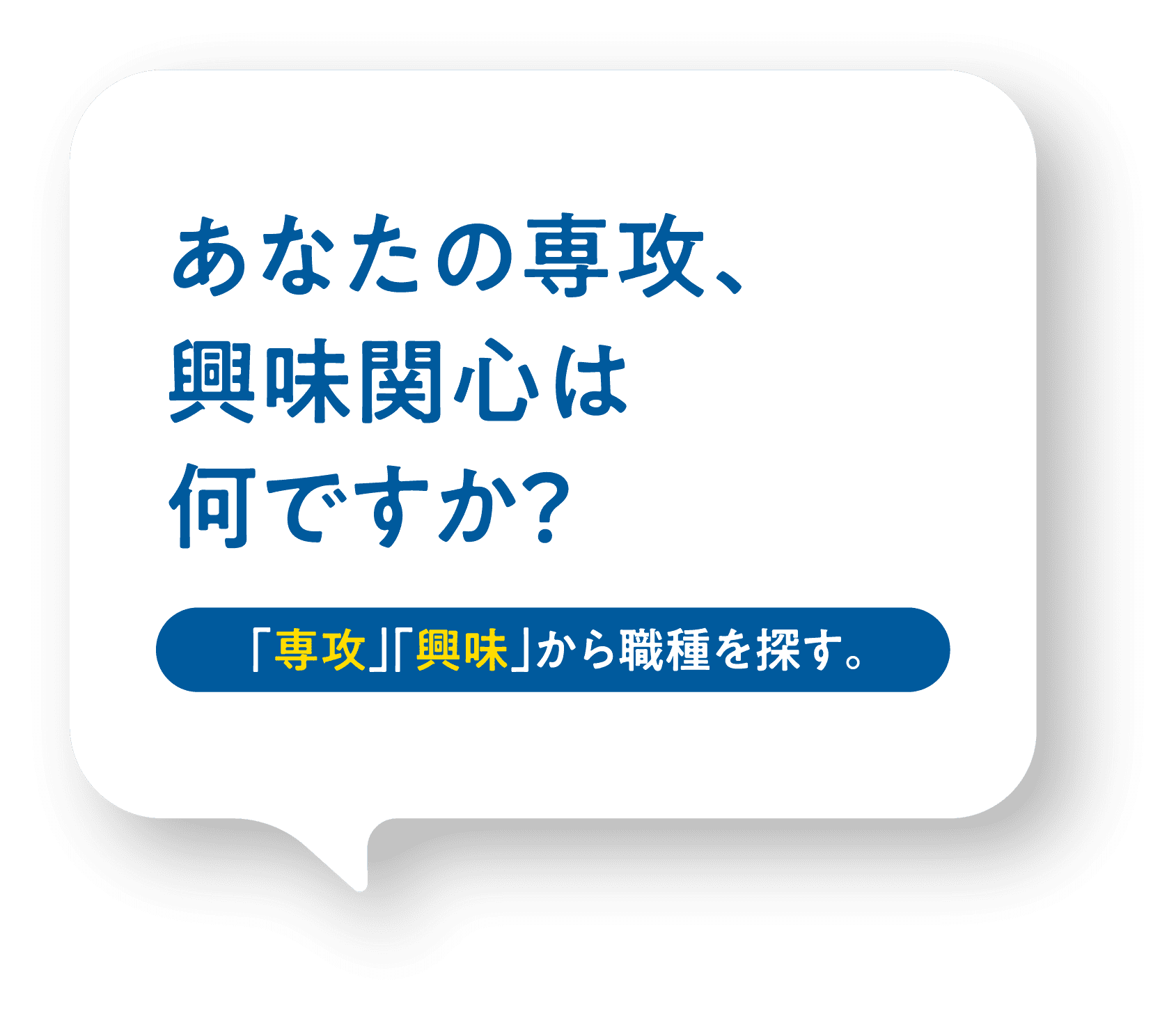 あなたの専攻、興味関心は何ですか？「専攻」「興味」から職種を探す