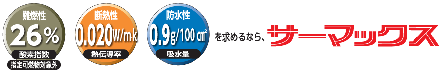 難燃性・断熱性・防水性を求めるならサーマックス